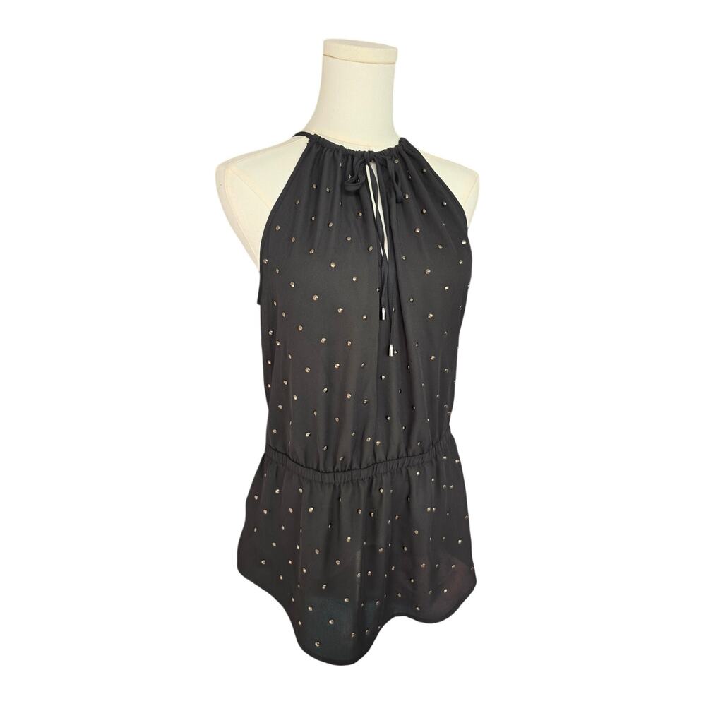 BEBE Black Stud Sleeveless Top